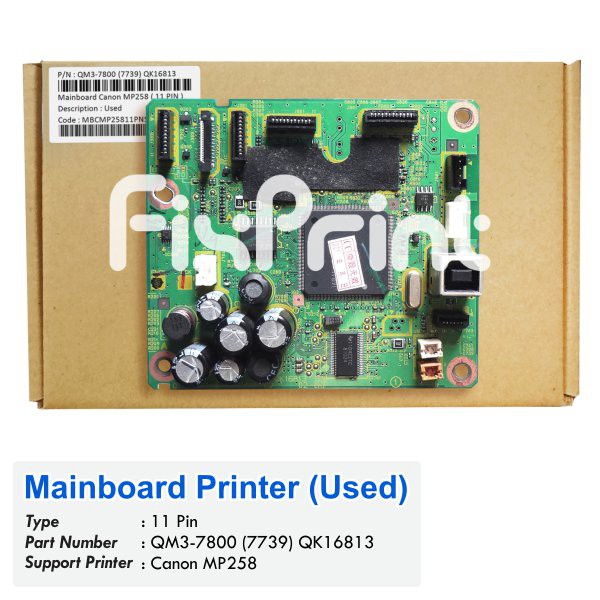 Mainboard Printer Canon MP258 Logic Board Canon MP258 Motherboard MP258 11 PIN