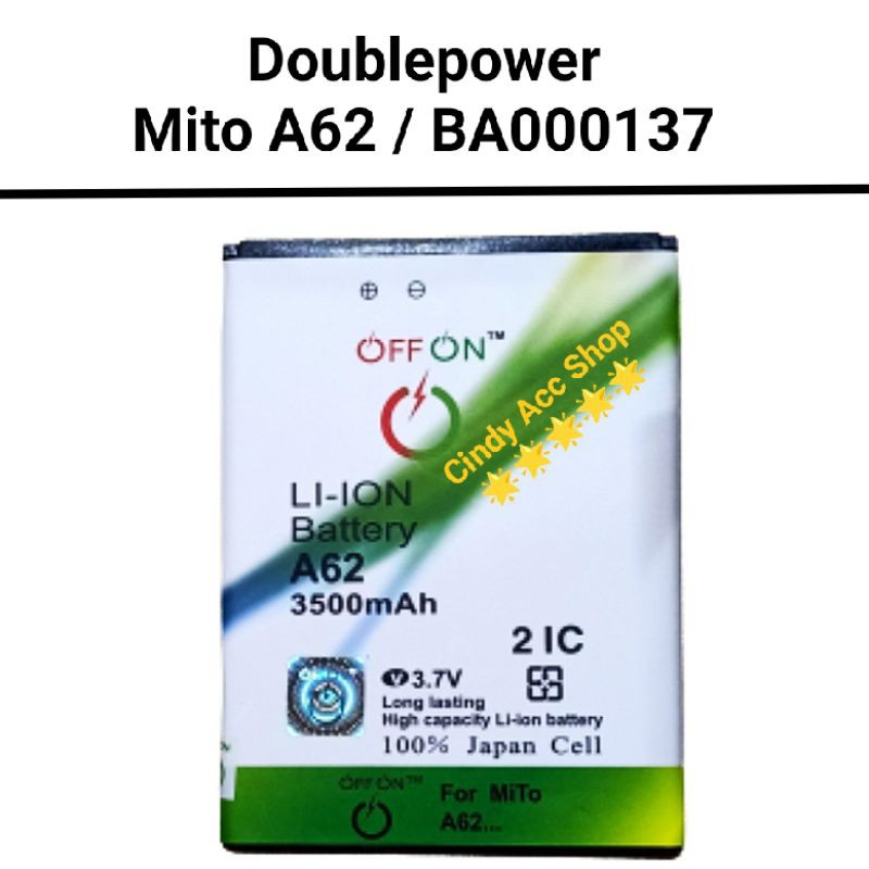 Baterai Doublepower Mito A62 BA000137 Batre Double Power Battery