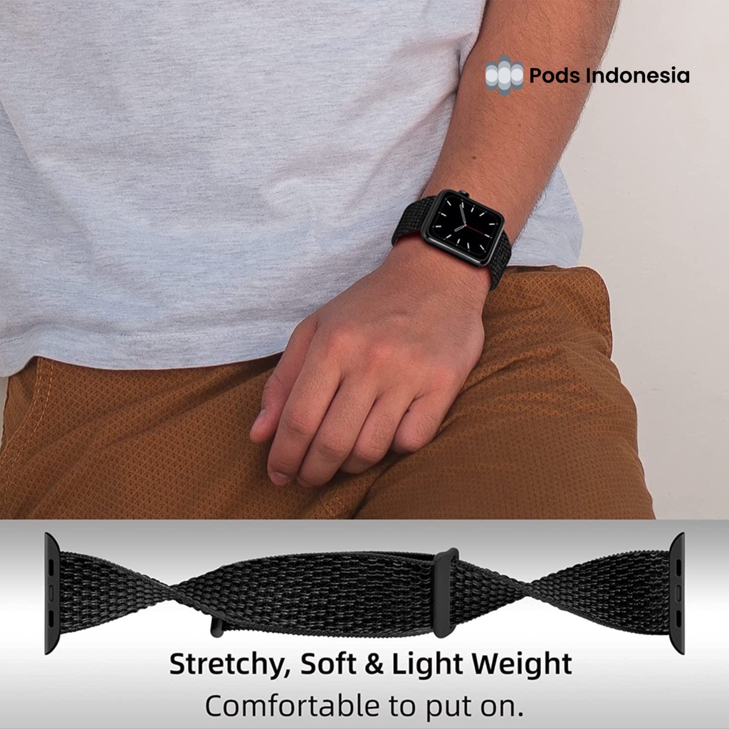 [TERMURAH] STRAP Braided Nylon - Strap Velcro for iWatch &amp; Apple Watch - by PodsIndonesia