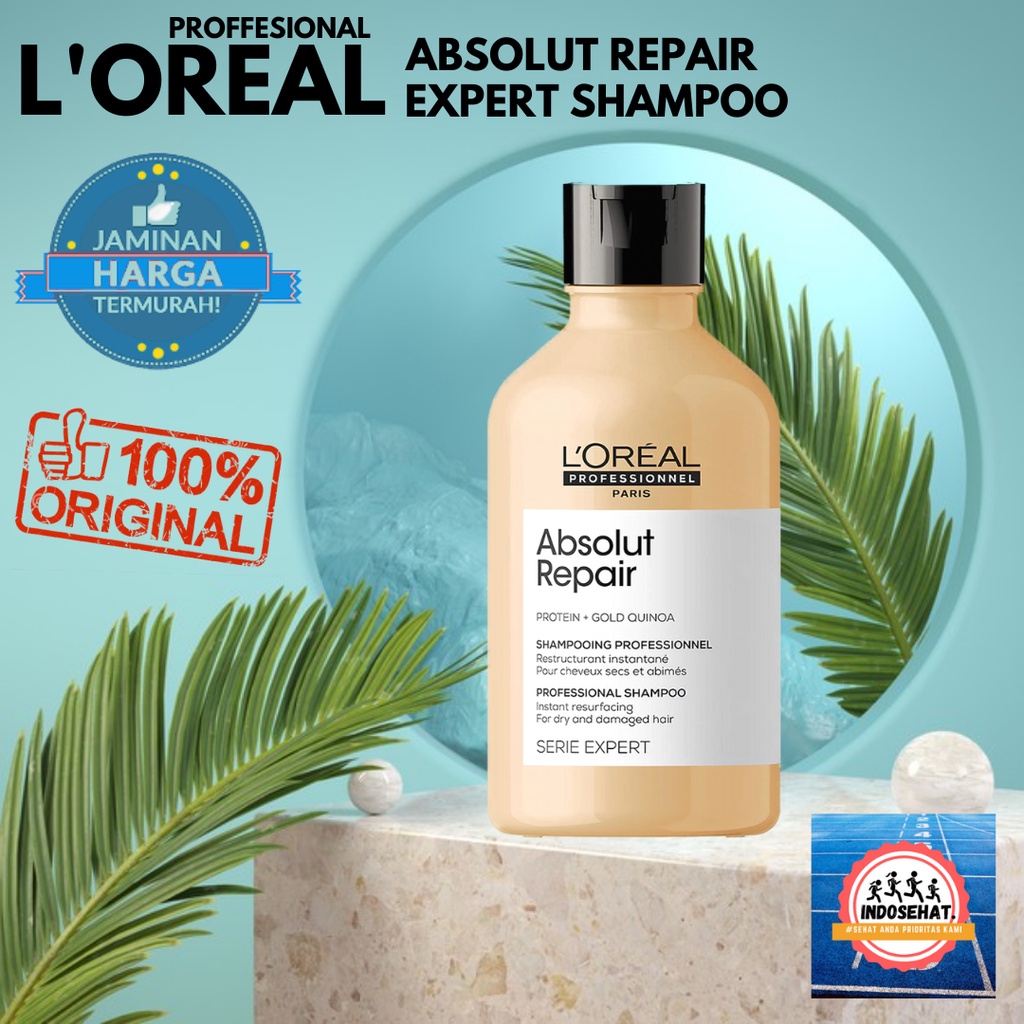 LOREAL Serie Expert Absolut Repair Shampoo - Shampo Perawatan Rambut Kering Rusak Bercabang 300 ml