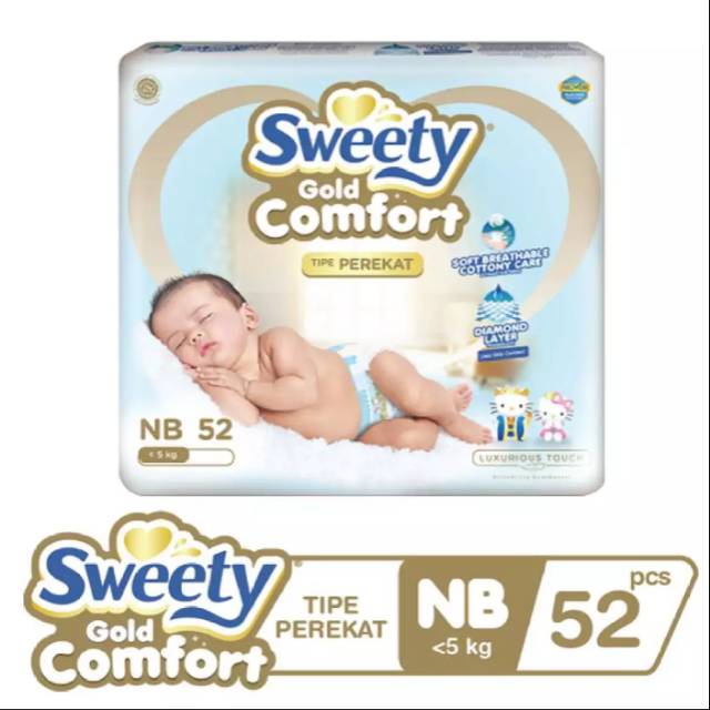 Sweety Gold Comfort tipe Perekat - NB 52 / S 50