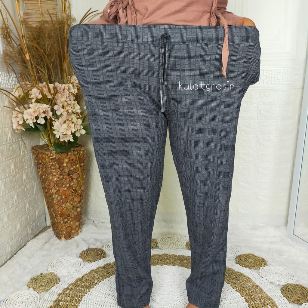 (BISA COD) CELANA TARTAN SUPER JUMBO/CELANA DOTTY MOTIF KOTAK-KOTAK SIZE XL-XXXL