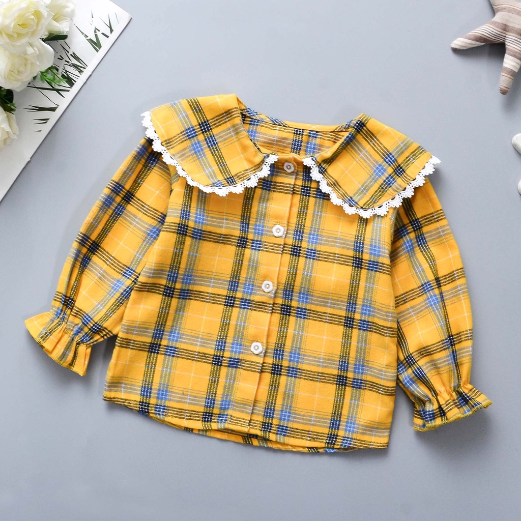 [Kemeja] Baju Anak Perempuan/ Kemeja Anak / umur 2-3 tahun motif Kotak Kotak Lengan Panjang