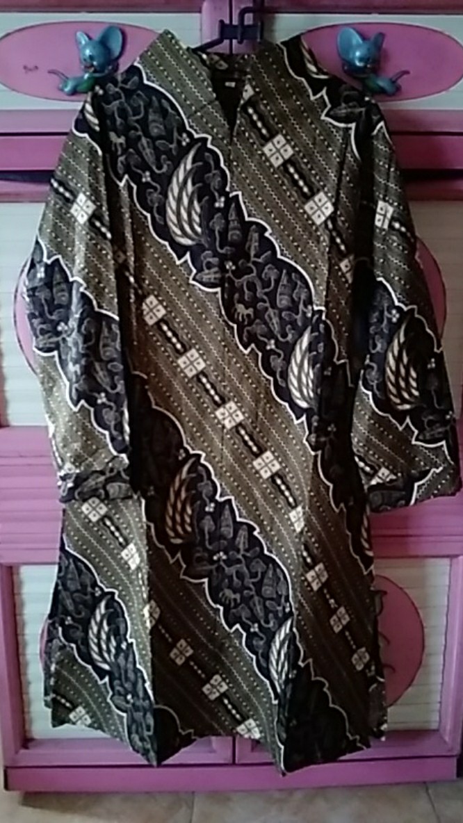 Benang Raja Tunik Batik Wanita Lengan Panjang Ukuran M L Xl