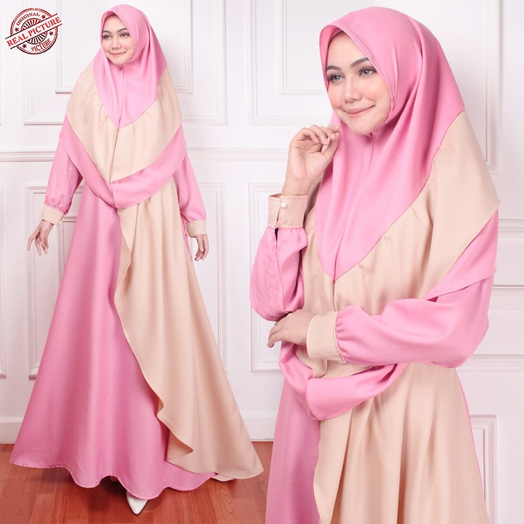 SMARTDN GAMIS PESTA MEWAH Syari CARITA DUSTY CREAM BAJU DRESS UNDANGAN Ktf
