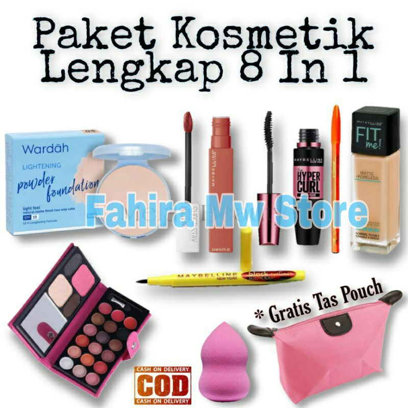 Paket Kosmetik Lengkap Wardah 8 In 1 / Paket Kosmetik Lengkap / Make Up Wanita