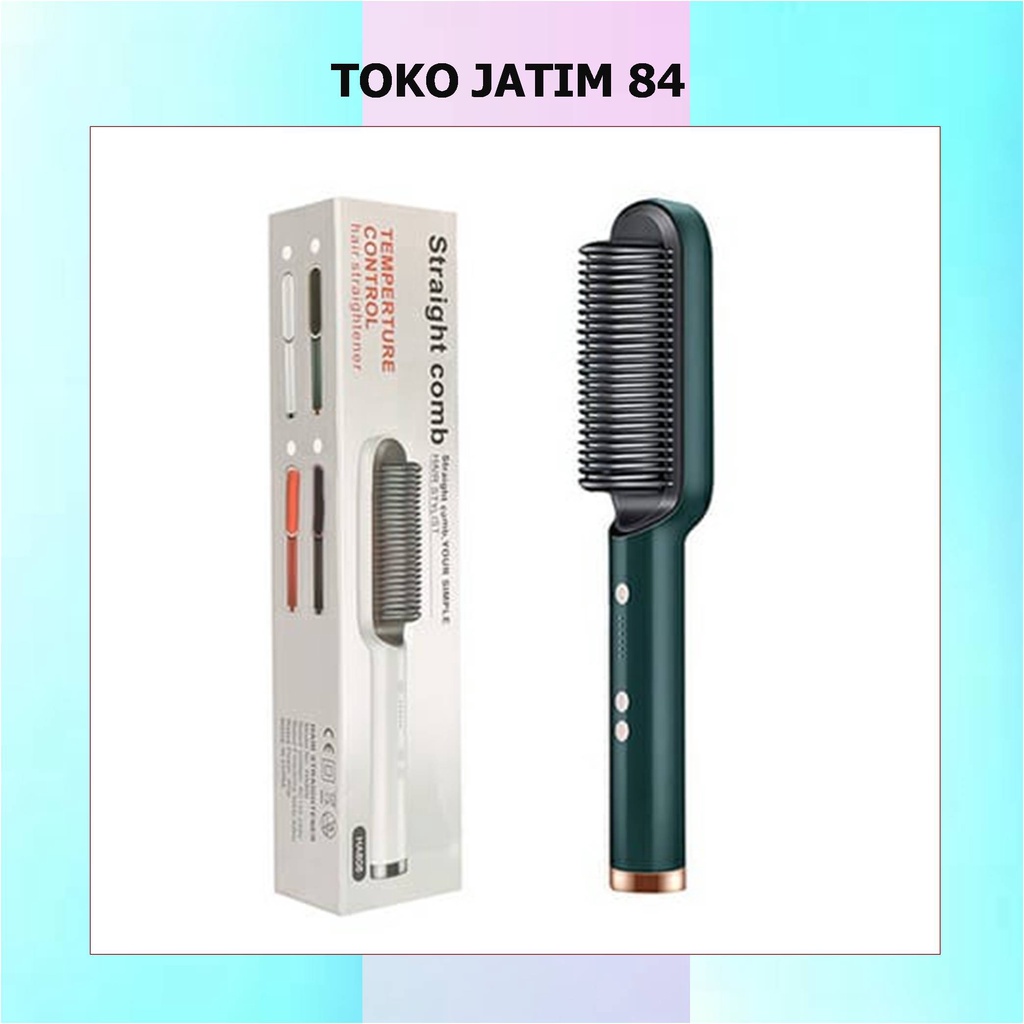 Catok Sisir Pelurus Rambut Hair Straightener Curler 2 in 1 catokan sisir listrik