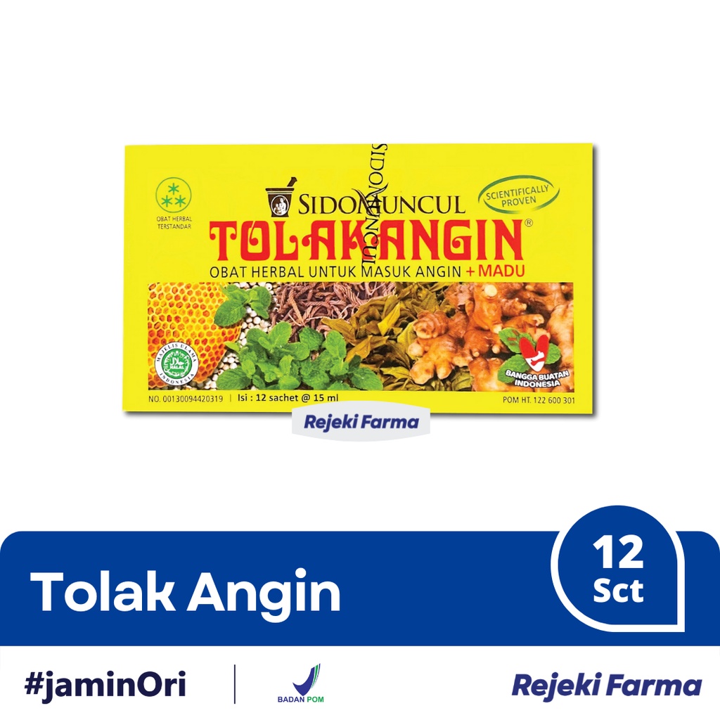 

TOLAK ANGIN CAIR 1 BOX Boks isi 12 Sachet KUNING