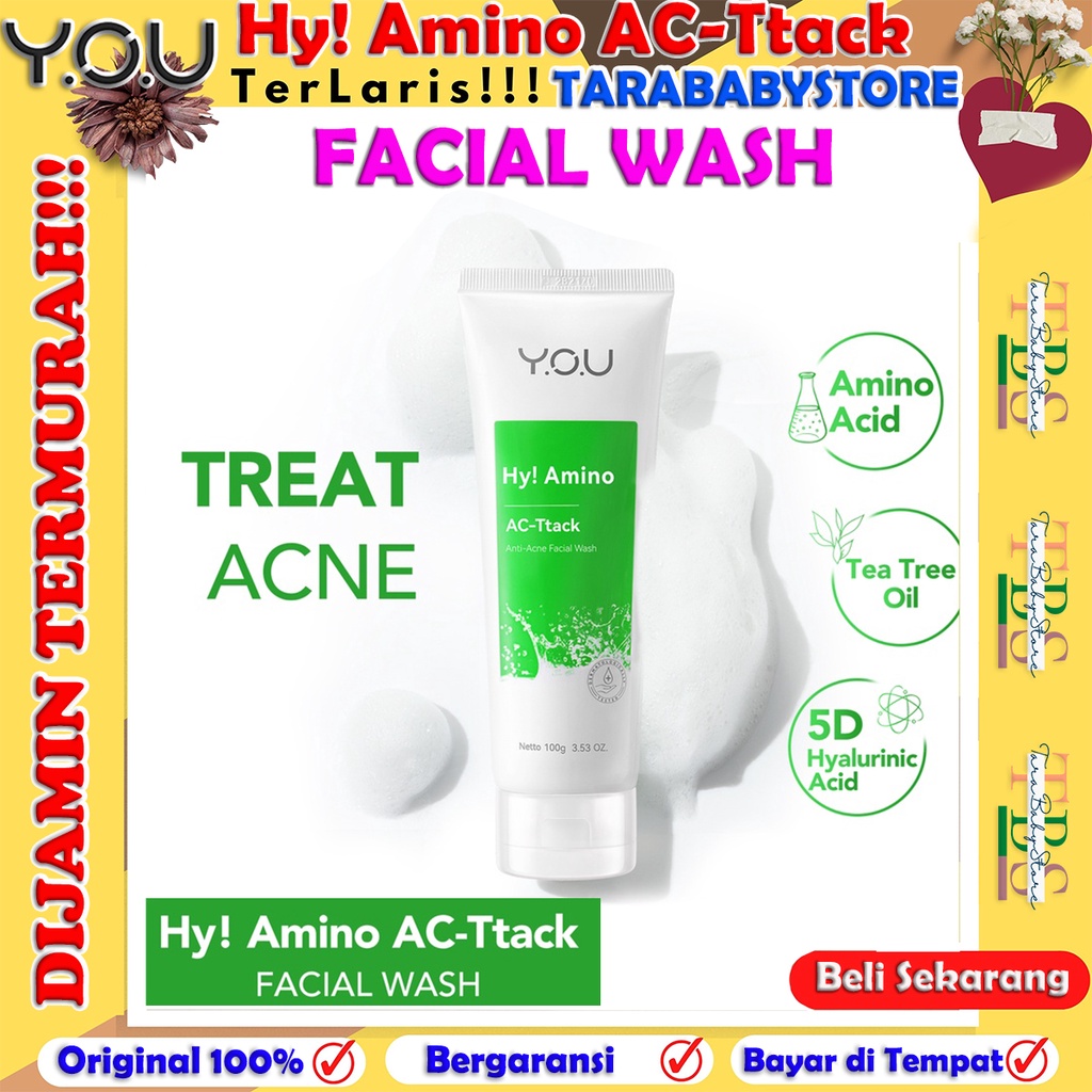 [READY STOCK] YOU Hy! Amino Anti Acne Facial Wash Sabun Cuci Muka Acnes Facial Wash Bekas Jerawat-[TARABABYSTORE]