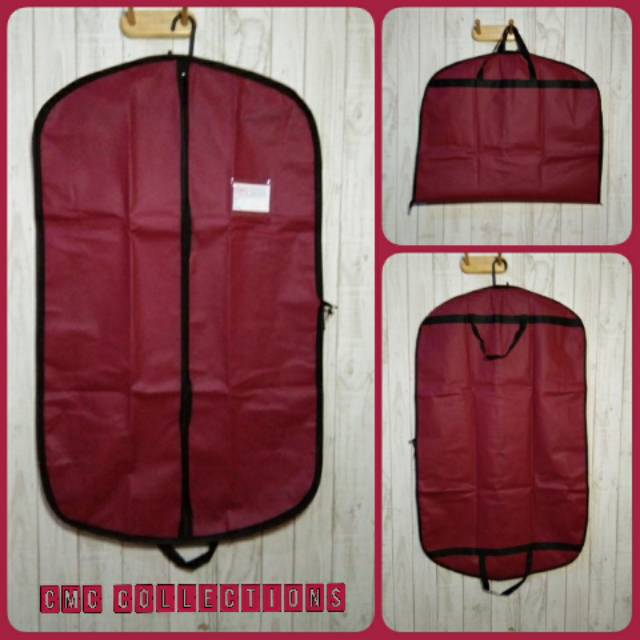 Cover jas / sarung jas / cover gantungan baju jas warna Merah Maroon dan Coklat (Bahan Tebal)