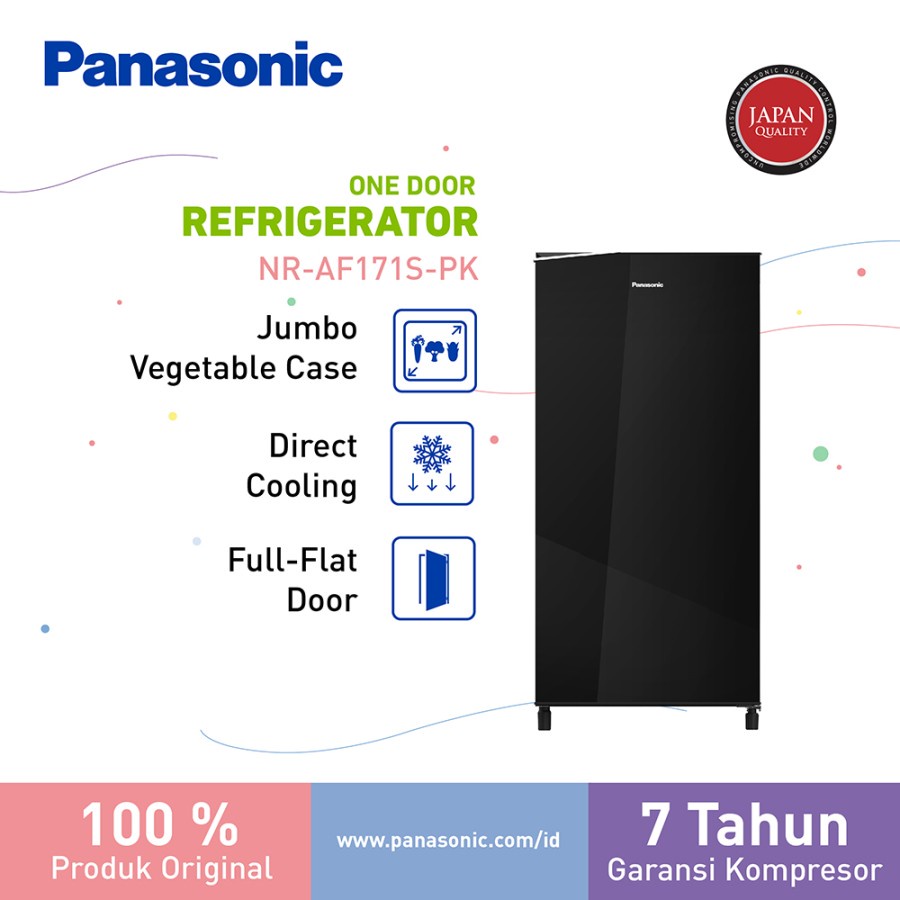 Panasonic Lemari Es 1 Pintu 155 Liter NRAF171S-PK Black Kulkas 1 pintu