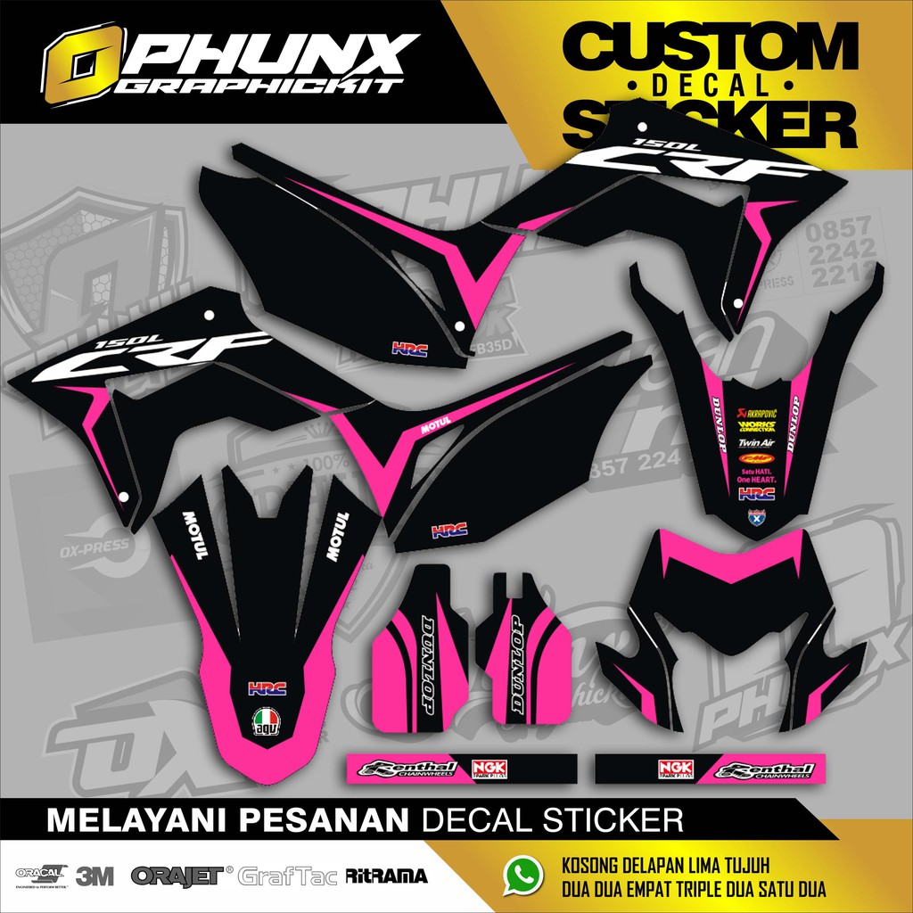 Stiker Decal Custom crf 150 L motocross sticker sticker variasi sticker stiker trail adventure (11)