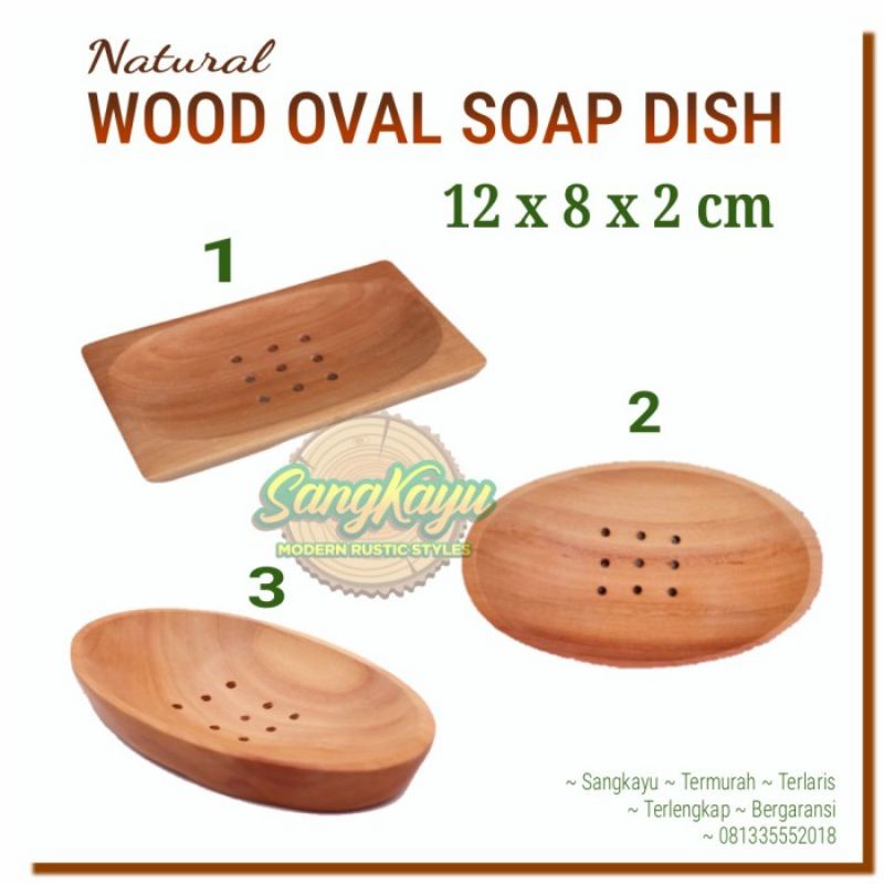 Wood soap dish kayu tatakan sabun oval wadah sabun kayu Tempat sabun