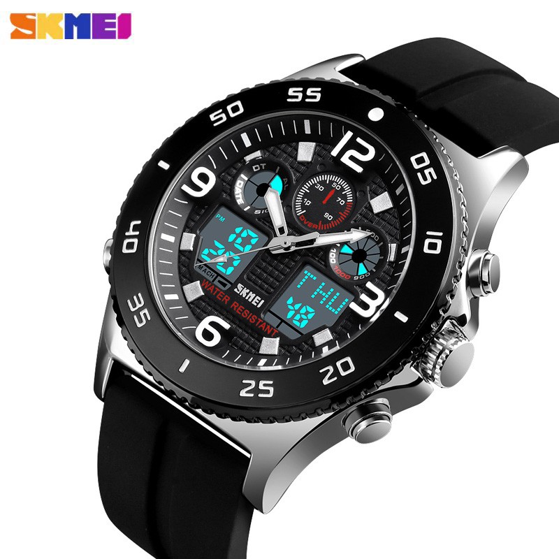 SKMEI 1538 Jam Tangan Pria Digital Analog Tali Stainless WATCHKITE WKOS