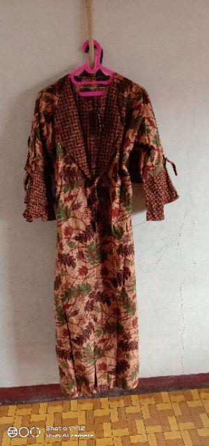 Couple Batik Gamis ,, Kerah Jazz Produk Original , Matt Katun Primis