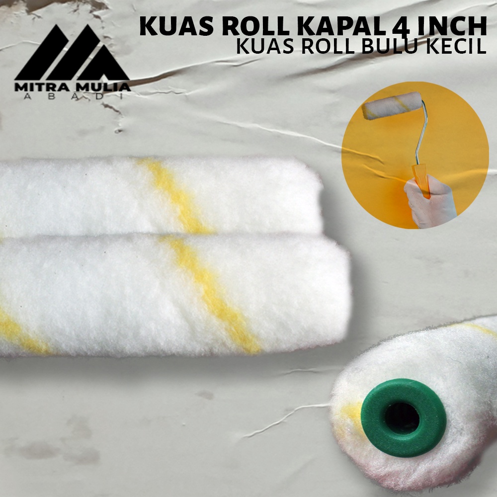 Isi Kuas Roll Kapal Bulu Kecil 4 inch l Reffil kuas roll Cat Tembok | bulu kuas roll