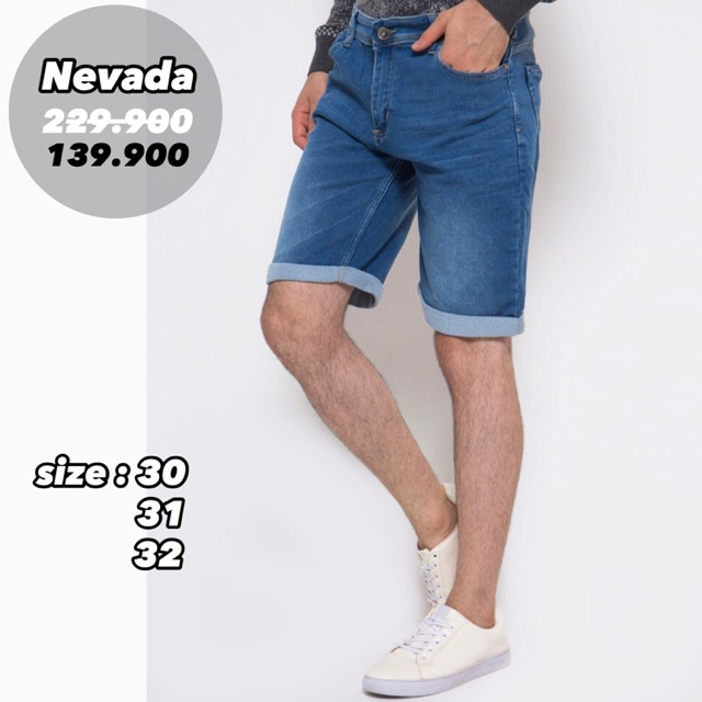 Nevada Celana Pendek Jeans Pria Biru Navy