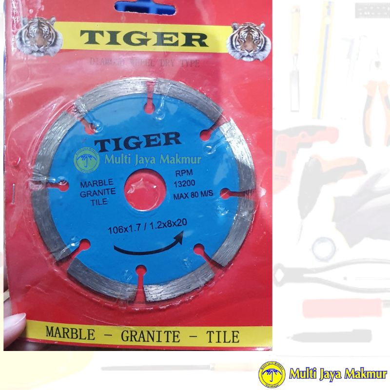 Diamond Wheel Mata Potong Keramik Granit 4&quot; Dry Tiger