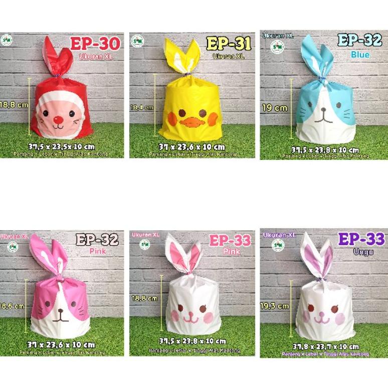 

(10Pcs) Plastik Ikat Lucu Besar Ep Xl Goodiebag Hampers Ultah Pesta Kantong Souvenir