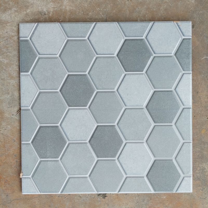 KERAMIK LANTAI HEXAGONAL GARASI TERAS KAMAR MANDI DENCHAN GREY 40X40