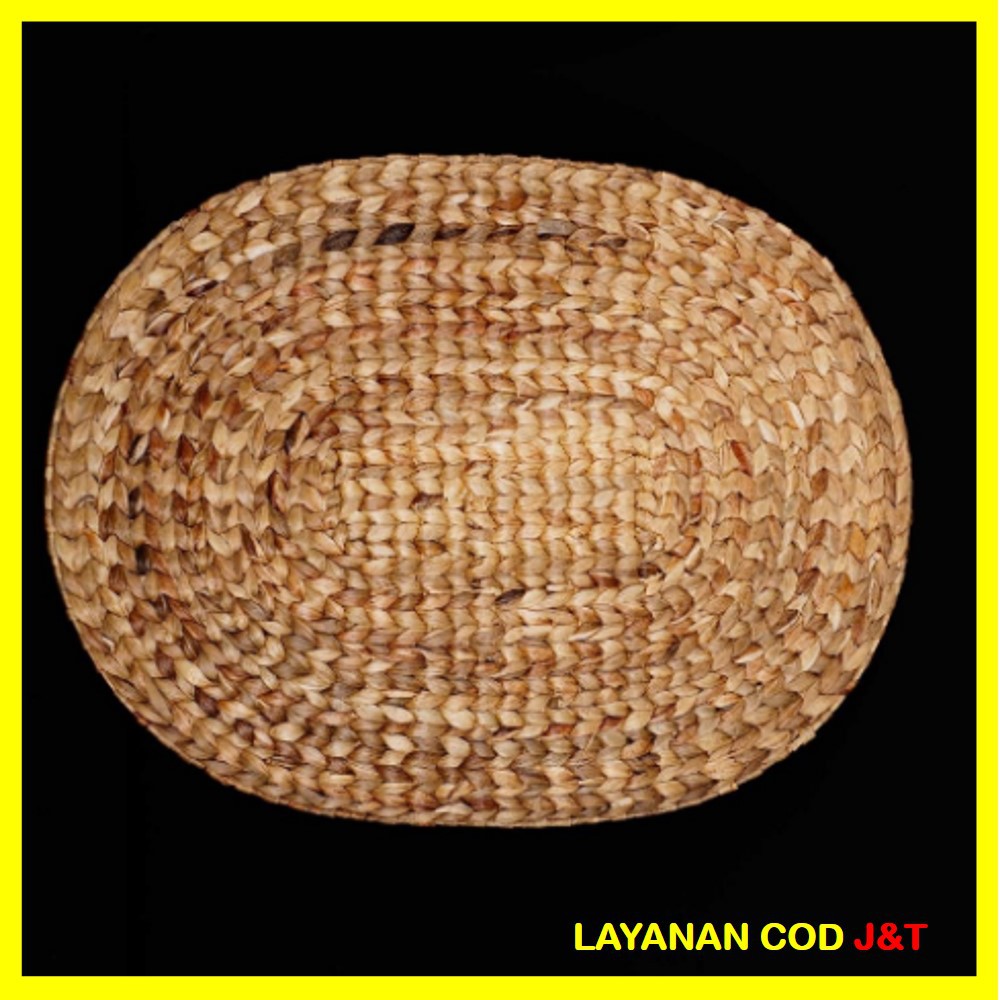 Placemat Oval Eceng / alas piring / taplak piring / table runner / water hyacinth placemats 40 cm