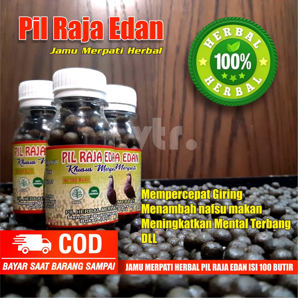 JAMU PIL RAJA EDAN 100 BUTIR / JAMU MERPATI KOLONG / JAMU MERPATI BALAP / VITAMIN DOPING MERPATI