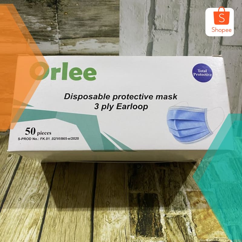 masker orlee earloop 3 ply isi 50 asli Terlaris