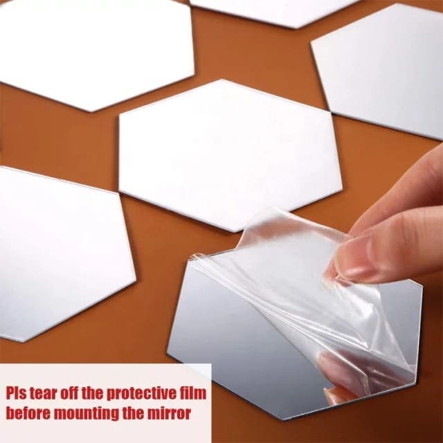 Cermin Hexagonal Dekorasi Dinding - Kaca Hexagonal - Cermin Aesthetic Dinding - Cermin Dinding - Cermin SegiEmpat-4