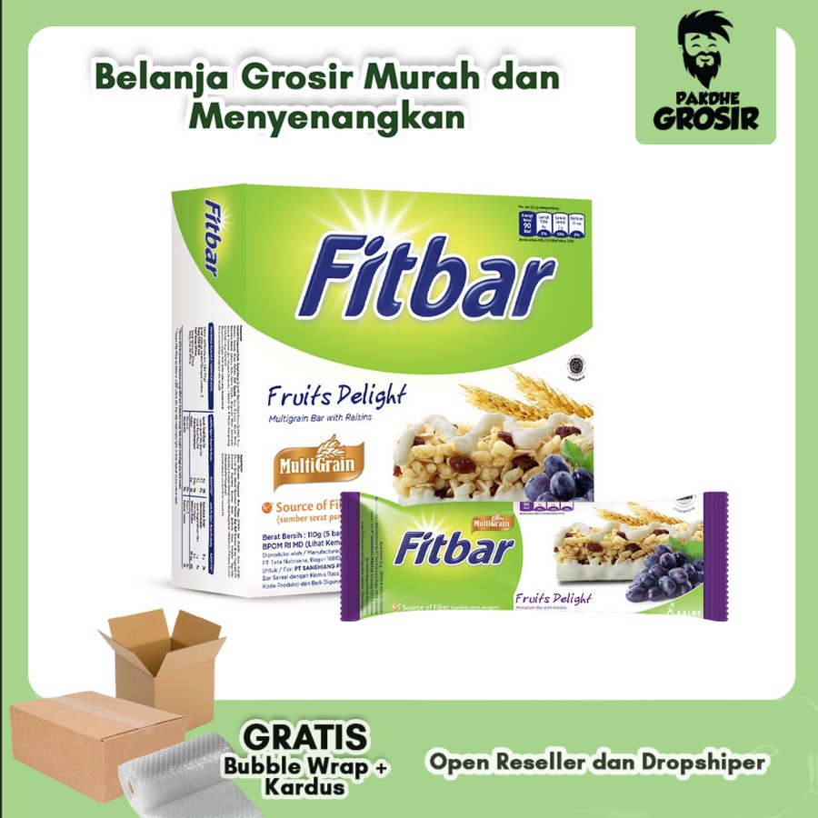 

Fitbar Snack Sehat Fruit Delight Multigrain Bar 22 gram / Fitbar