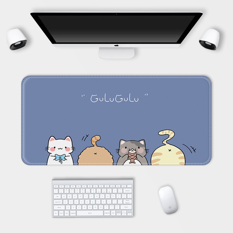 Mouse Pad Ukuran Besar Tebal Motif Kartun Lucu Anti Slip / Air / Kotor Gaya Jepang / Korea