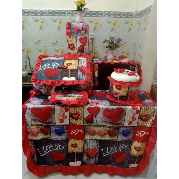 TAPLAK MEJA ( Kitchen Set ) tutup kulkas TUTUP MEJIKOM tutup tudung saji TUTUP GALON tempat tisu