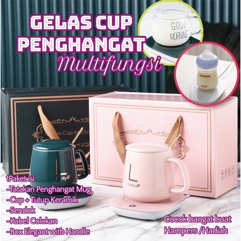 AZ Gelas Cangkir Penghangat Mug / Heater Warmer Cup Susi Kopi Teh Set