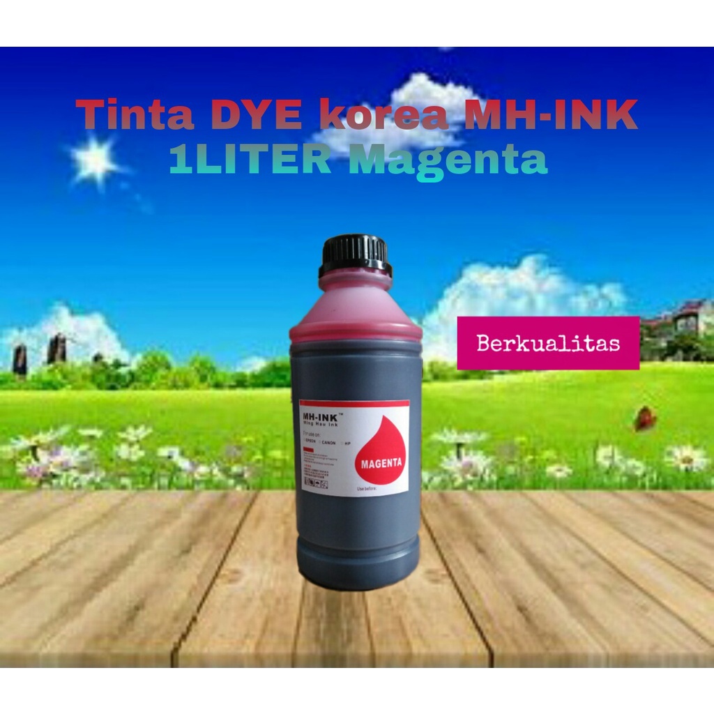 Tinta Cair Refill DYE MH-Ink Korea Canon Epson HP INKJET Magenta 1 Liter High Quality