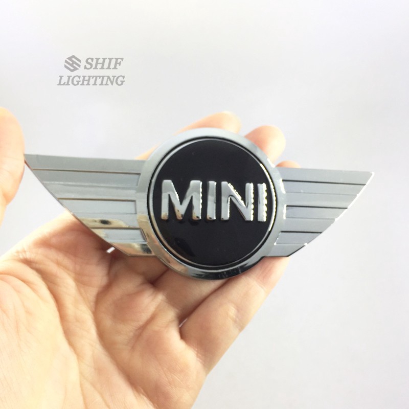 1pc Stiker Emblem Logo Sayap Mini Bahan Metal Untuk Mobil Mini Cooper