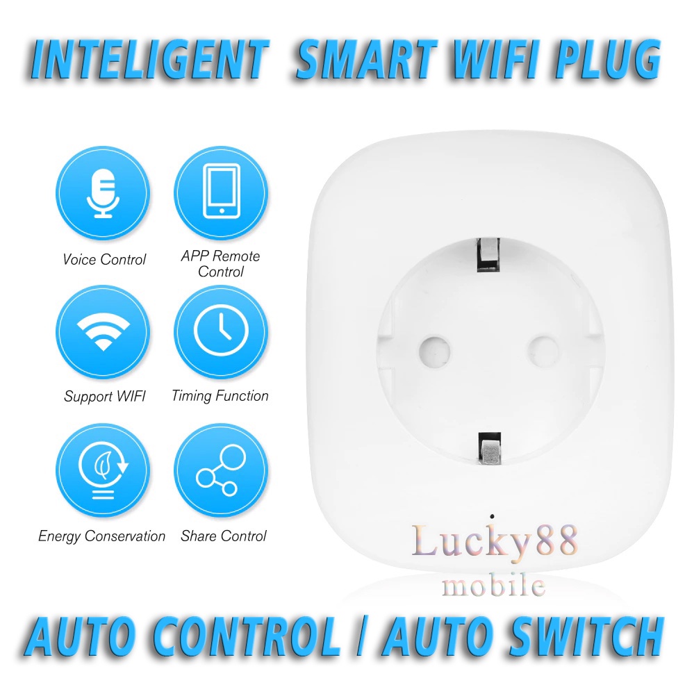 Jual Smart Plug WiFi Remote Control Tuya Smart Life 16A Steker Colokan ...