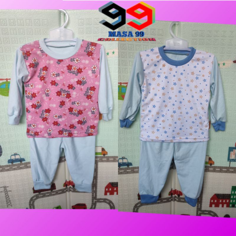 Setelan Baju Bayi Laki Perempuan kombinasi motif dan polos harga termurah kualitas tidak murah