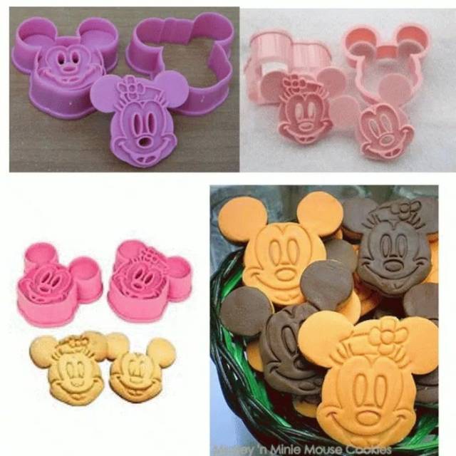 2pcs Cookies cutter cetakan kue kering biscuit set mickey dan minnie