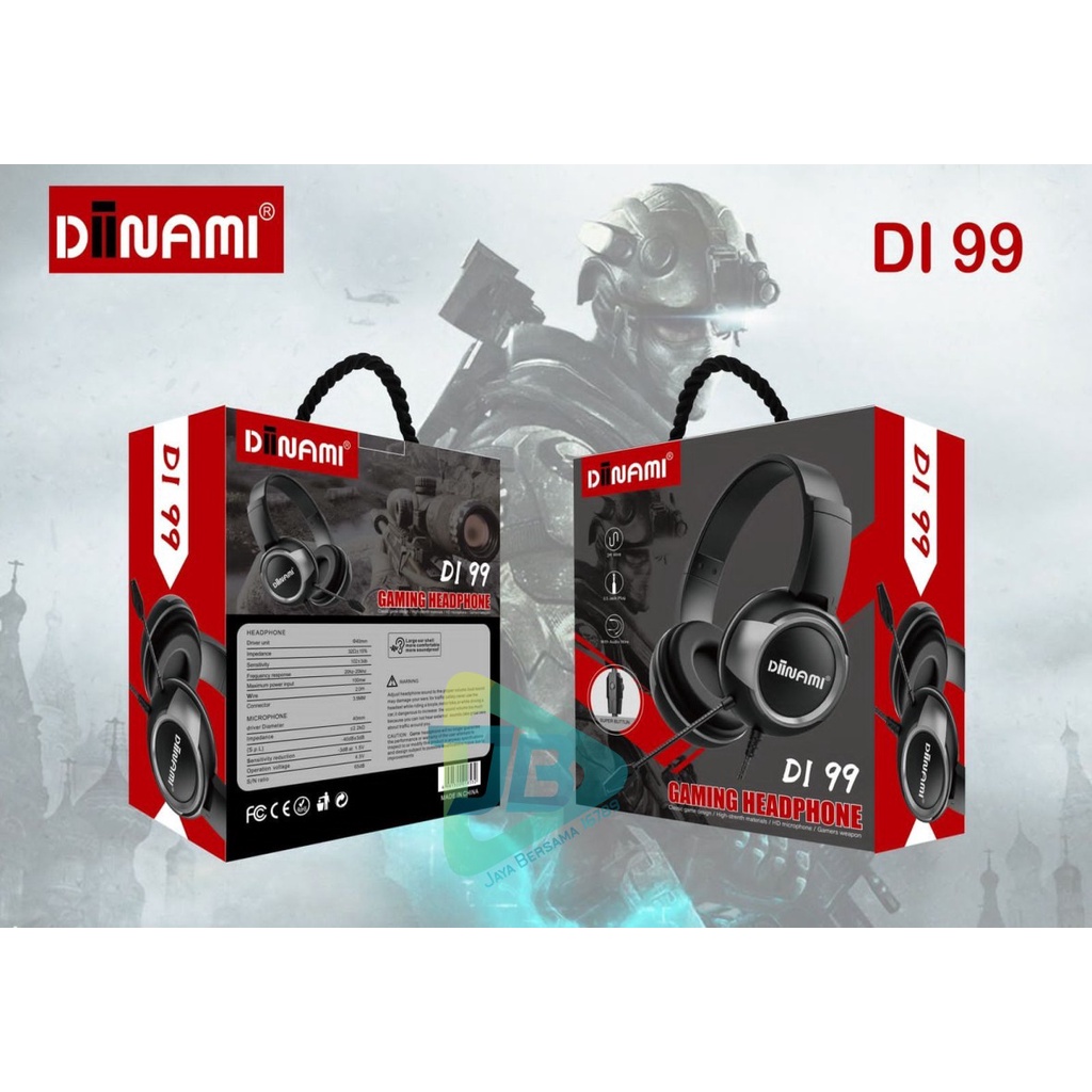 Headset Gaming Headphone Gaming DIINAMI DI99 SUPER EXTRA BASS GAMER WEAPON SUPER BUTTUN GARANSI 1BULAN JB5448