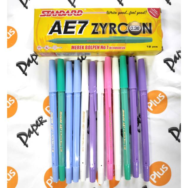Pulpen / Ballpoint STANDARD AE7 Zyrcon (body warna warni) (13pcs)
