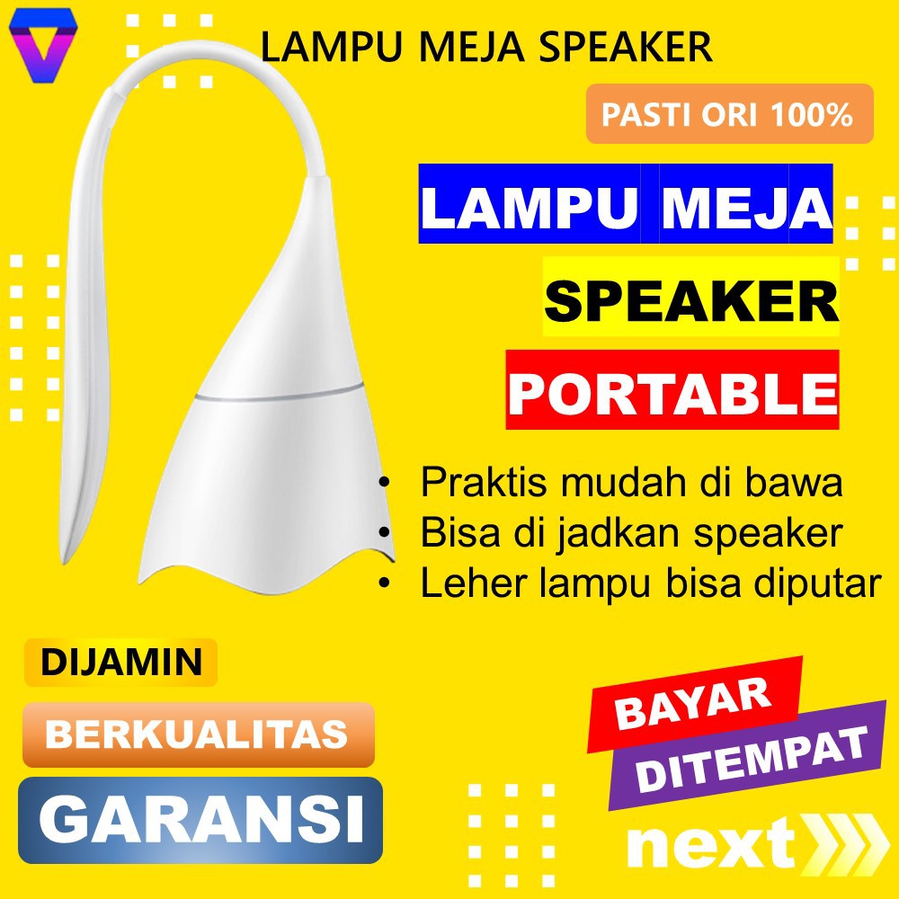 LAMPU MEJA BELAJAR LED AESTHETIC PORTABLE LUCU DESK LAMP WITH SPEAKER BLUETOOTH MURAH JS41