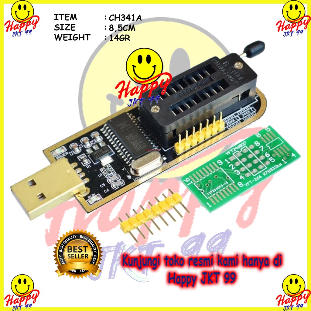 [ HAPPY JKT 99 ] ORIGINAL!!! CH341A CH341 CH 341 24 25 SERIES EEPROM FLASH BIOS USB PROGRAMER