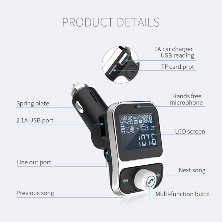 HY-88 Dual USB Car Charger Wireless Bluetooth FM Transmitter Car Kit MP3 Player