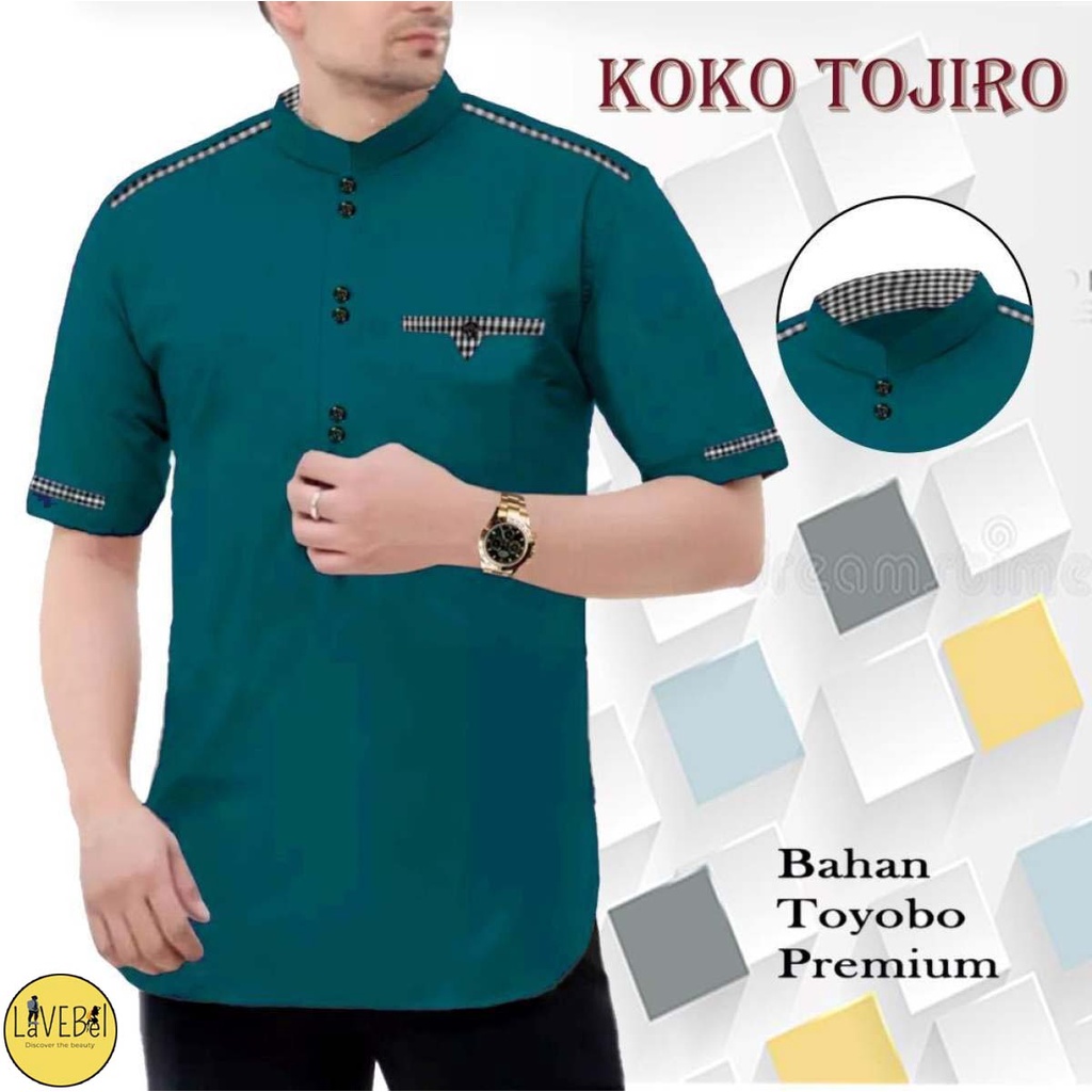 LVB Baju Koko TOJIRO / Baju Muslimin / Atasan Muslim Pria / Qurta Raja Pakistan JUMBO / Bahan Toyobo Premium Berkualitas / 18844 18846 18848 18850 / LAVEBEL