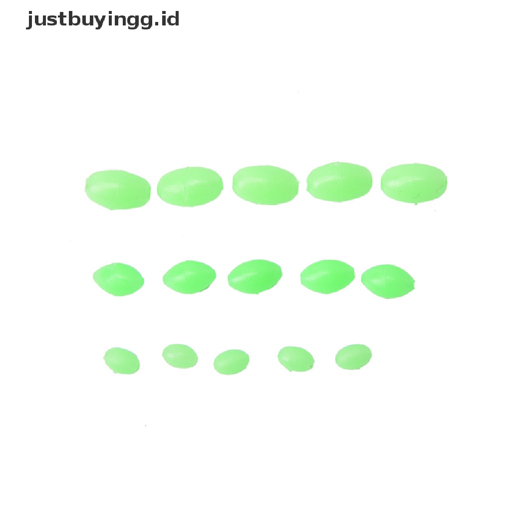 (Justbuyingg.Id) 100pcs Manik-Manik Glow In The Dark Bentuk Oval 5mm / 8mm / 10mm Untuk Membuat Umpan Pancing