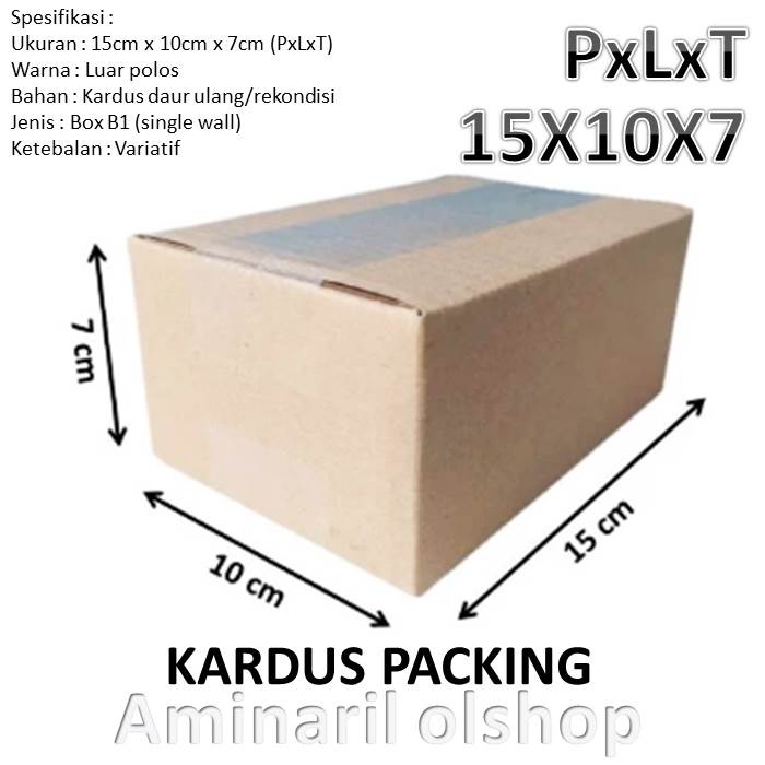 

Kardus Packing-Box Uk.15cmx10cmx7cm Polos 1 pcs