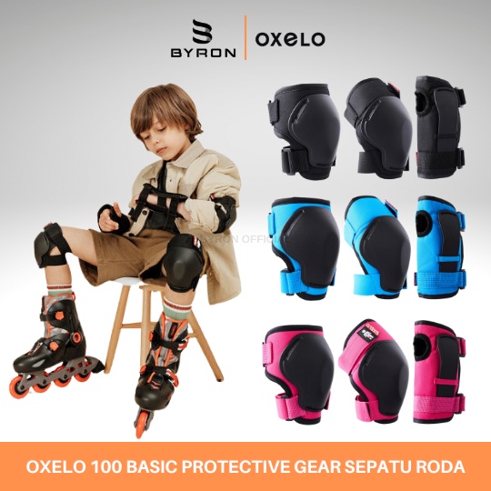 OXELO 100 Basic Dekker Pelindung 3-Bagian Anak Scooter Sepatu Roda Original