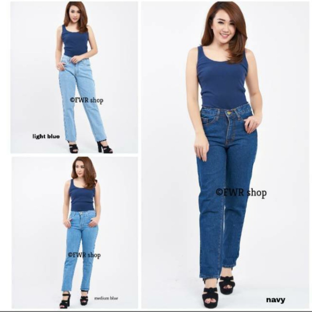 KBR STORE- CELANA BOYFRIEND JEANS POLOS