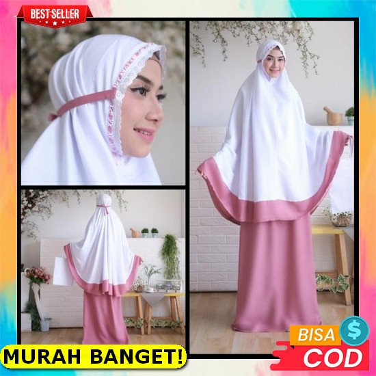 Cod Ready Stock Mukena Dewasa Motif Jovanka Rayon Bali Free Tas Mukena Terbaru 2022 Santriwati Muken