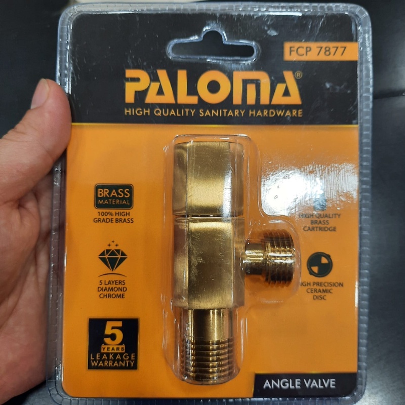 PALOMA FCP 7877 Keran Stop Toilet WC Jet Shower Valve Tembok Kran Air EMAS SATIN GOLD