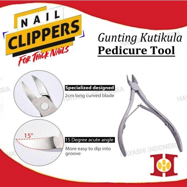 Gunting Kuku Cantengan Kutikula Meni Pedi Stainless Cuticle Nipper